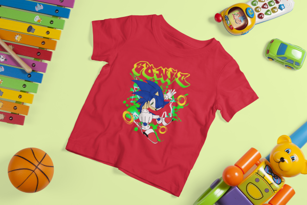 Sonic the Hedgehog T-Shirt for Kids – Fast and Fun Design - Image 2