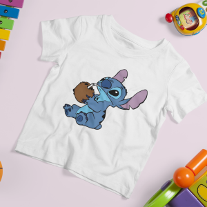 Chill Stitch Drinking Coconut T-Shirt – Fun Vacation Vibes for Kids