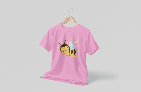 Kids Sleeping Bees Graphic T-Shirt – Sweet & Sleepy Bee Design - Image 2