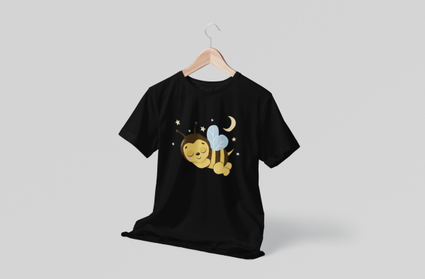 Kids Sleeping Bees Graphic T-Shirt – Sweet & Sleepy Bee Design - Image 4