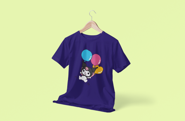 Kuromi Parachute Balloons Cotton T-Shirt Design - Image 2