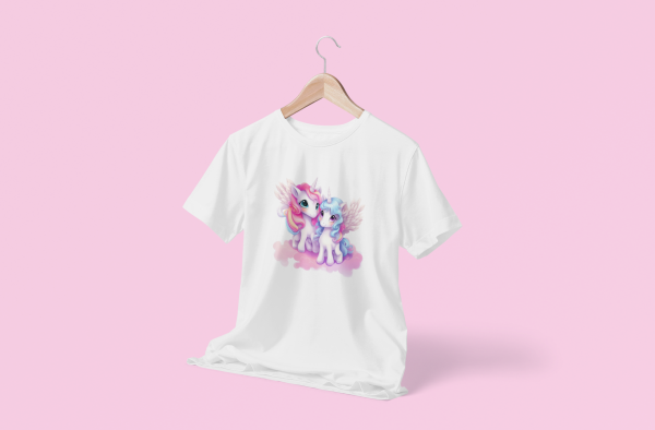 Unicorn With Wings Colorful Design Kids T-Shirt - Image 2