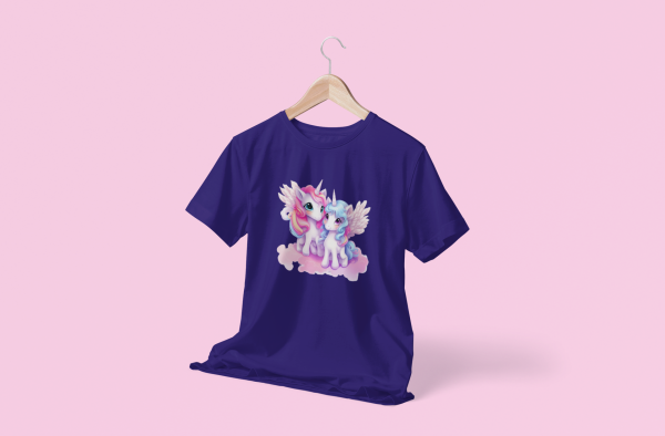 Unicorn With Wings Colorful Design Kids T-Shirt - Image 4